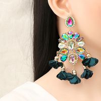 New Bohemian Color Diamond Flower Fearrings Personalized Jewelry Wholesale main image 4