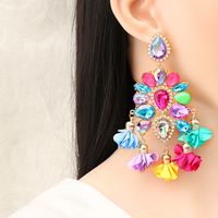 New Bohemian Color Diamond Flower Fearrings Personalized Jewelry Wholesale main image 5
