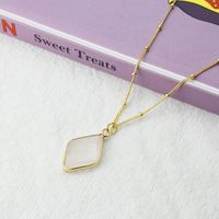 New Color Natural Stone Copper Gold-plated Diamond Natural Stone Pendant  Necklace sku image 2