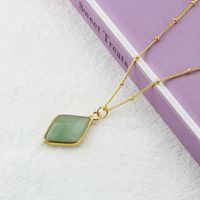 New Color Natural Stone Copper Gold-plated Diamond Natural Stone Pendant  Necklace sku image 8