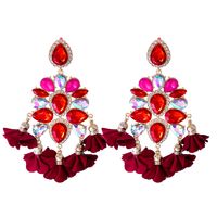 New Bohemian Color Diamond Flower Fearrings Personalized Jewelry Wholesale sku image 1
