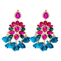 New Bohemian Color Diamond Flower Fearrings Personalized Jewelry Wholesale sku image 8