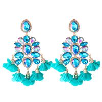 New Bohemian Color Diamond Flower Fearrings Personalized Jewelry Wholesale sku image 10