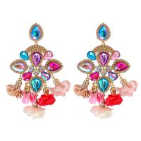 New Bohemian Color Diamond Flower Female Earrings Personality Accessories Wholesale sku image 1