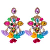 New Bohemian Color Diamond Flower Female Earrings Personality Accessories Wholesale sku image 2