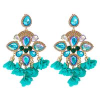 New Bohemian Color Diamond Flower Female Earrings Personality Accessories Wholesale sku image 7