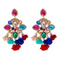 New Bohemian Color Diamond Flower Female Earrings Personality Accessories Wholesale sku image 4