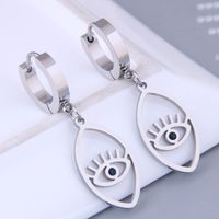 Korean Fashion Sweet Ol Devil Eye Titanium Steel Earrings Wholesale sku image 2