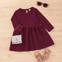 Casual Solid Cololong-sleeved A-line Children's Dress Wholesale Nihaojewelry sku image 6