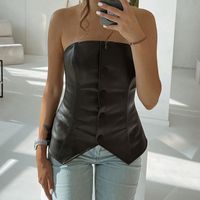 New Autumn And Winter Women's Sexy Solid Color Slim Fit One-word Collar Button-wrapped main image 6