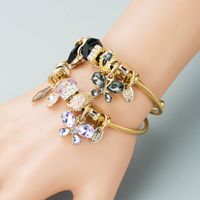 Wholesale Jewelry Fashion Alloy Rhinestone Rhinestones Glass 14K Gold Plated Plating Bracelets main image 3