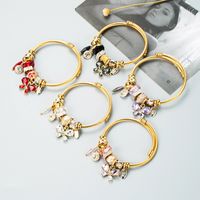 Wholesale Jewelry Fashion Alloy Rhinestone Rhinestones Glass 14K Gold Plated Plating Bracelets main image 4