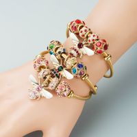 Wholesale Jewelry Fashion Alloy Titanium Steel Rhinestones 14K Gold Plated Plating Bracelets main image 2