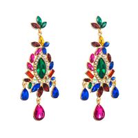 Europe Et En Amérique Croix Frontière Mode Tendance Nouvelle Alliage Couleur Strass Strass Boucles D'oreilles Femelle Tous Les-correspondant À Long Gland Pendentif Boucles D'oreilles main image 6