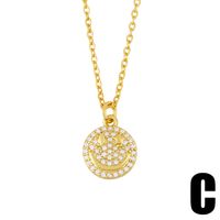 European And American Diamond Smiley Face Pendant Necklace For Women Ins Simple Hip Hop Vintage Sweater Chain Cross-border Autumn And Winter New Nkz52 main image 5