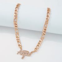 Fashion Thick Chain Necklace Simple Single Layer Necklace Full Rhinestone Retro Necklace main image 5