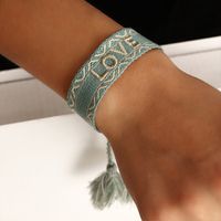 Ethnic Trend Hand-woven Retro Embroidery Love Letter Tassel Hand Rope Bracelet main image 6