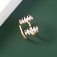 Cross-border New Jewelry Luxury Horse Eye Open Ring Inlaid Zircon Index Finger Trend Ring main image 3