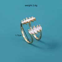 Cross-border New Jewelry Luxury Horse Eye Open Ring Inlaid Zircon Index Finger Trend Ring main image 4