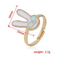 Cute Cartoon Simple Alloy Drip Ring Japan And South Korea Fashion Niche Design Open Bunny Ring main image 5