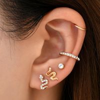 European And American Fashion Snake Full Diamond Ear Clip New Earrings Wholesale main image 1