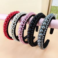 European And American New Vintage Pearl Headband High-end Fashion Sponge Hairpin Cross-border Hot Sale Personality Hair Band Ladies main image 2