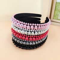 European And American New Vintage Pearl Headband High-end Fashion Sponge Hairpin Cross-border Hot Sale Personality Hair Band Ladies main image 3