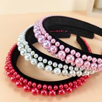 European And American New Vintage Pearl Headband High-end Fashion Sponge Hairpin Cross-border Hot Sale Personality Hair Band Ladies main image 5