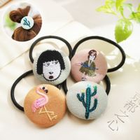 New Children's Hair Rope Cute Embroidered Bag Buckle Children's Hair Tie Wholesale main image 1