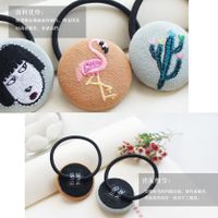 New Children's Hair Rope Cute Embroidered Bag Buckle Children's Hair Tie Wholesale main image 3