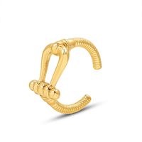 European And American Fashion Geometric Hollow Open Tail Ring Titanium Steel 18k Gold main image 6