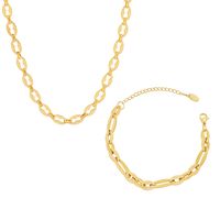 Simple Geometric Metal Element Necklace Titanium Steel 18k Gold Bracelet Jewelry Wholesale main image 6