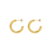 Fashion C Shape Plating Titanium Steel No Inlaid Earrings main image 6