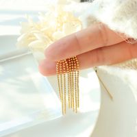 Autumn And Winter New Ins Retro Style Exaggerated Steel Ball Tassel Earrings main image 4