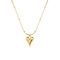 Fashion Mini Peach Heart Titanium Steel Necklace Wholesale main image 6