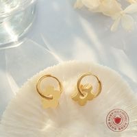 French Style Cross-border Hot Selling Popular Light Luxury Flower Eardrops Stud Earrings Titanium Steel Plated 18k Gold Earrings Girl F560 main image 4