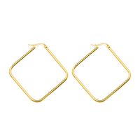 European And American Ins Style High Profile Fashion Personality Geometry Square Earrings Titanium Steel Plated 18k Real Gold Color Retaining Earrings F227 main image 6
