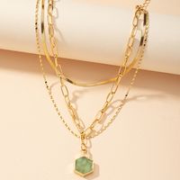European And American Three-layer Crystal Bud Resin Necklace main image 2