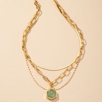 European And American Three-layer Crystal Bud Resin Necklace main image 3