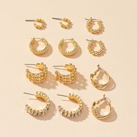 6 Paires De Boucles D&#39;oreilles Créoles Basiques Ensemble Multi-pièces Automne Et Hiver Nouvelles Boucles D&#39;oreilles Mode main image 2