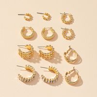 6 Pairs Of Basic Hoop Earrings Multi-piece Set Autumn And Winter New Fashion Earrings main image 1