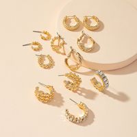 6 Pairs Of Basic Hoop Earrings Multi-piece Set Autumn And Winter New Fashion Earrings main image 4