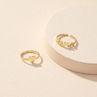 2021 European And American Popular Ornament Wholesale Mama Love Heart-shaped Ring Cross-border Trade Ins New Bracelet Set main image 4