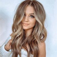 Wig European And American Ladies Wig Long Curly Hair Mid-length Synthetic Wigs Front Lace Small Lace Foreign Trade Wig Wig main image 1