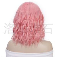 Wig European And American Ladies Wig Small Lace Front Lace Synthetic Wigs Pink Water Ripple Short Curly Wig main image 3