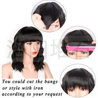 Wig European And American Ladies Wig Chemical Fiber Black Water Ripple Long Curly Hair Bangs Wig Wig Wig In Stock main image 5