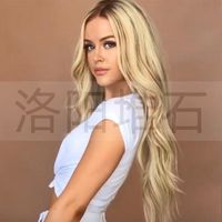 Wig European And American Ladies Wig Front Lace Small Lace Chemical Fiber Long Curly Hair Big Wave Wigs Wig Head Cover main image 3