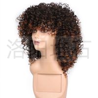 Wig Women's Chemical Fiber Wig European And American Fluffy Explosion Short Curly Hair African Wigs With Small Curly Hair Head Cover One Piece Dropshipping main image 3