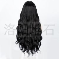 Wig Ladies Water Ripple Long Curly Hair Wig With Bangs Black Wig Headgear main image 5