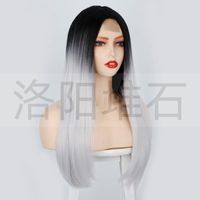 Wig European And American Ladies Wig Long Straight Hair High-temperature Fiber Synthetic Wigs Small Lace Wig Wig One Piece Dropshipping main image 4